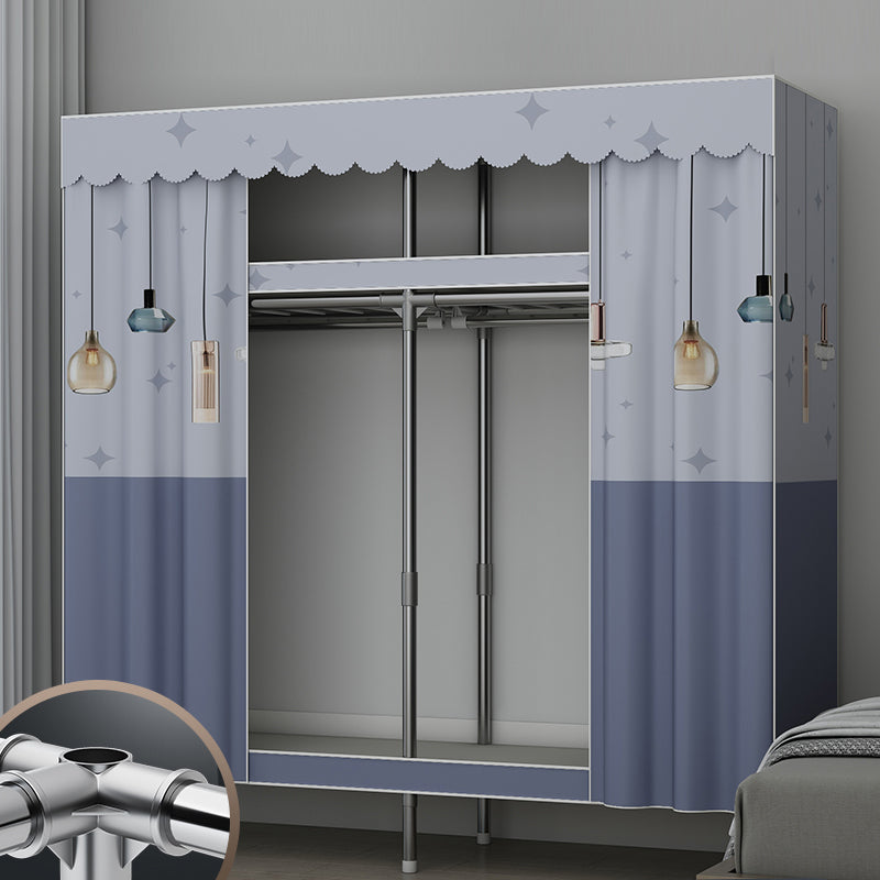 Modern Style Wardrobe Metal 2-Teir Wardrobe Closet for Bedroom