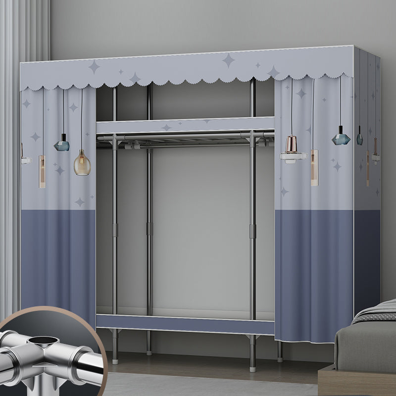 Modern Style Wardrobe Metal 2-Teir Wardrobe Closet for Bedroom