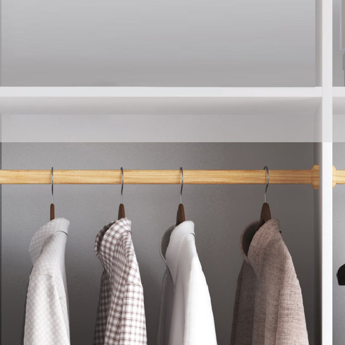 Contemporary Style Wooden Wardrobe Soft Close Door Wardrobe Closet with Drawer