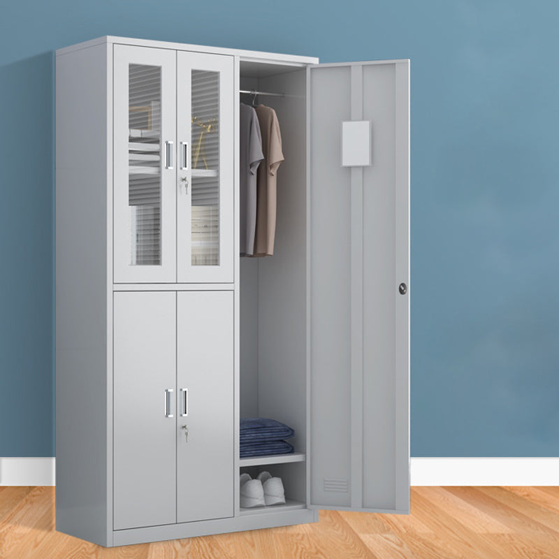 Contemporary Style Wardrobe Metal Wardrobe Closet with Doors