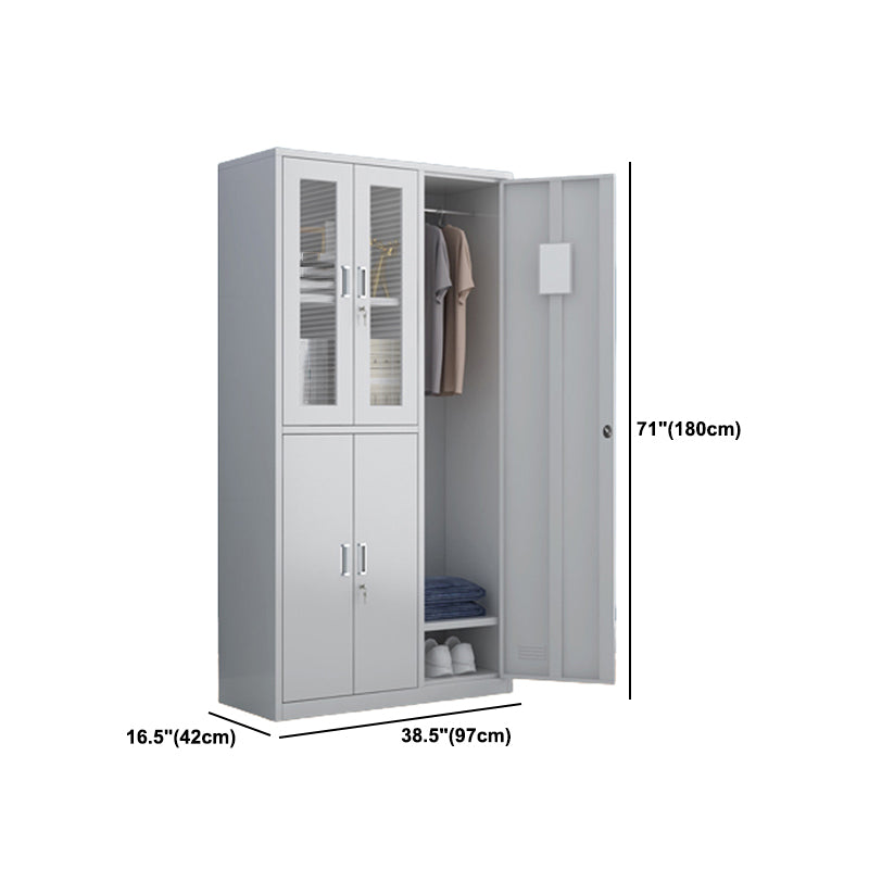 Contemporary Style Wardrobe Metal Wardrobe Closet with Doors