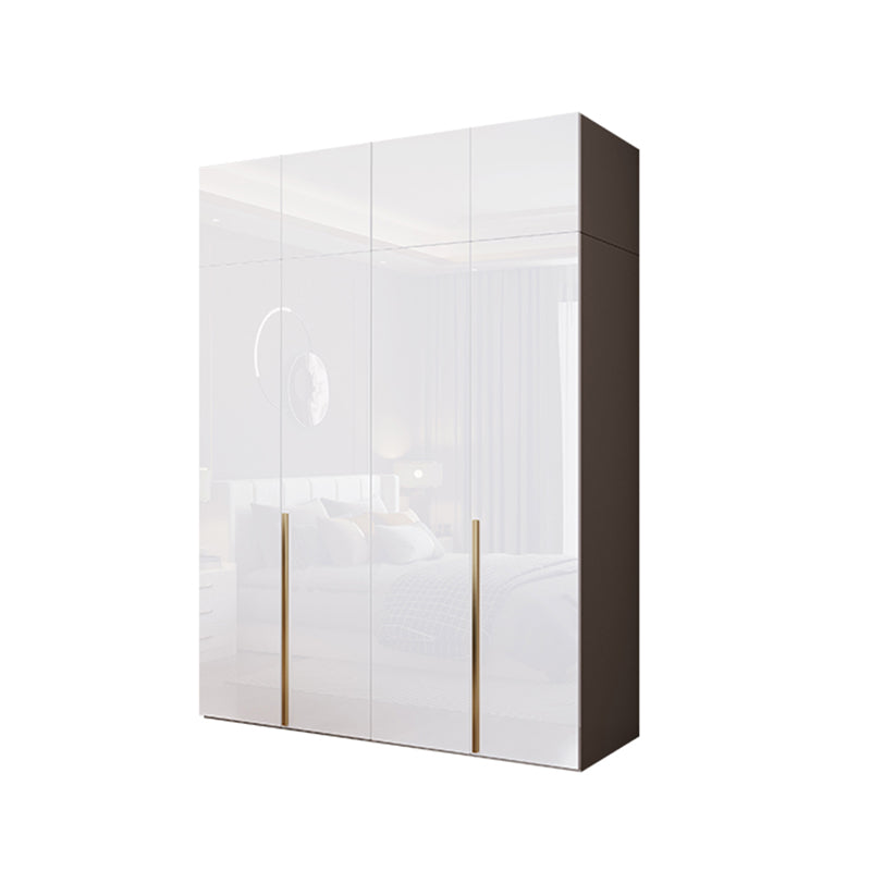 Contemporary Wooden Wardrobe White Colour Soft Close Door Wardrobe Closet