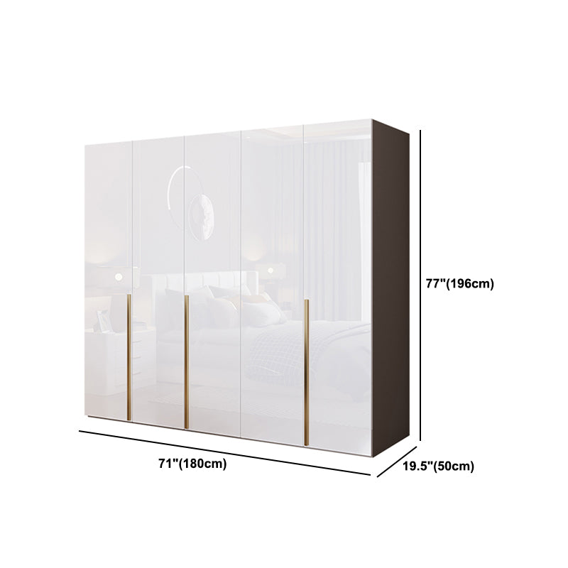Contemporary Wooden Wardrobe White Colour Soft Close Door Wardrobe Closet