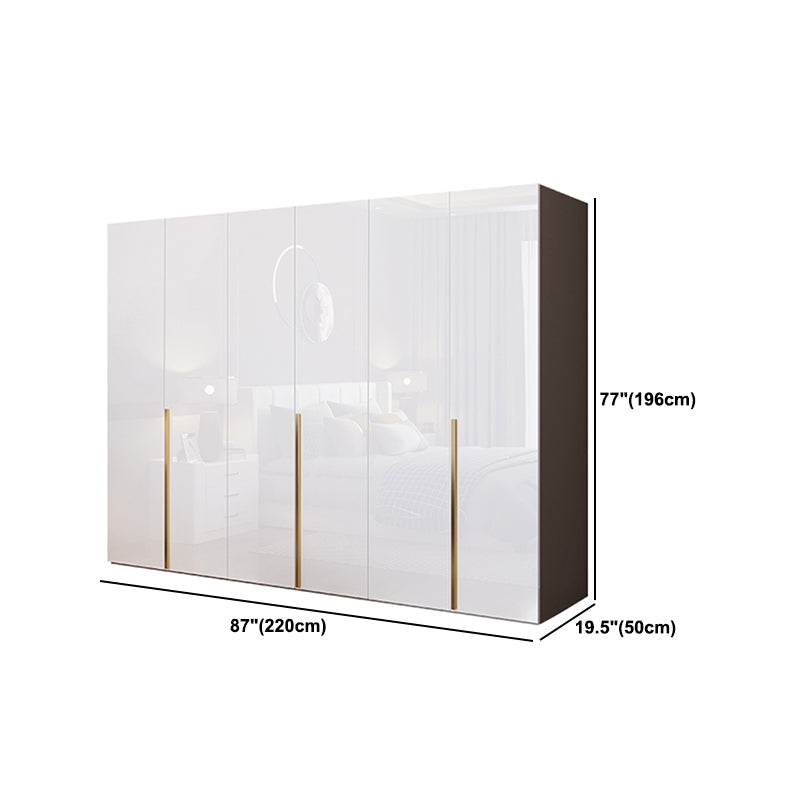Contemporary Wooden Wardrobe White Colour Soft Close Door Wardrobe Closet