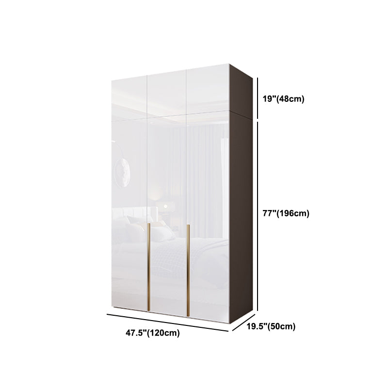 Contemporary Wooden Wardrobe White Colour Soft Close Door Wardrobe Closet