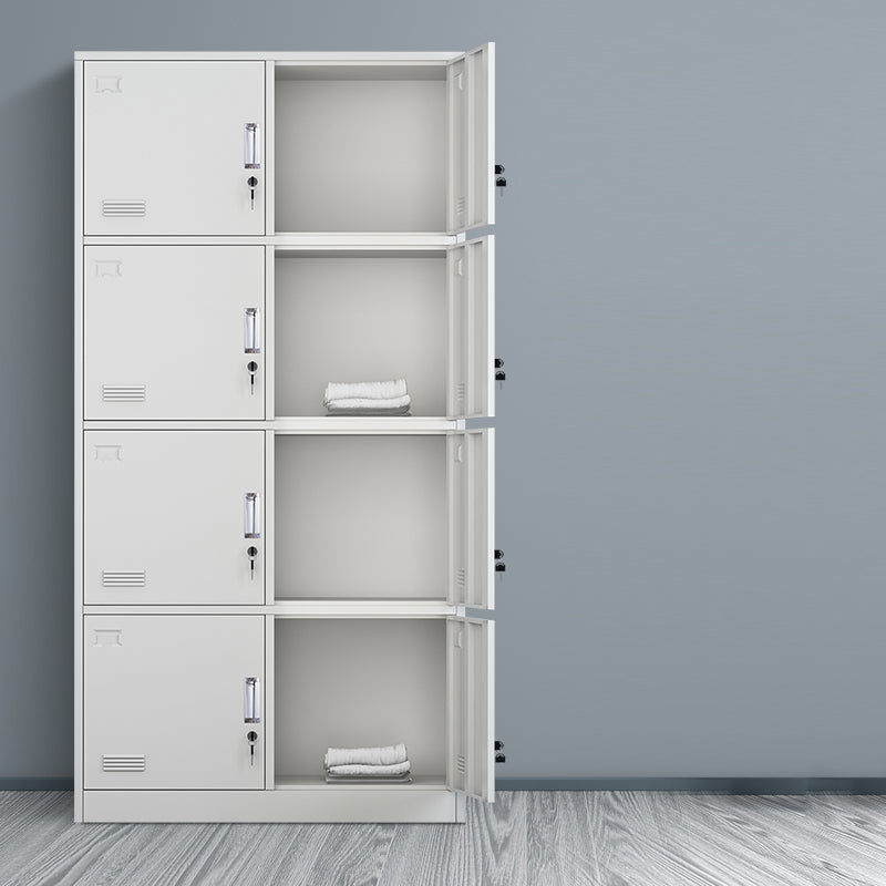 Grey Steel Wardrobe Armoire Contemporary Hinged Wardrobe Cabinet