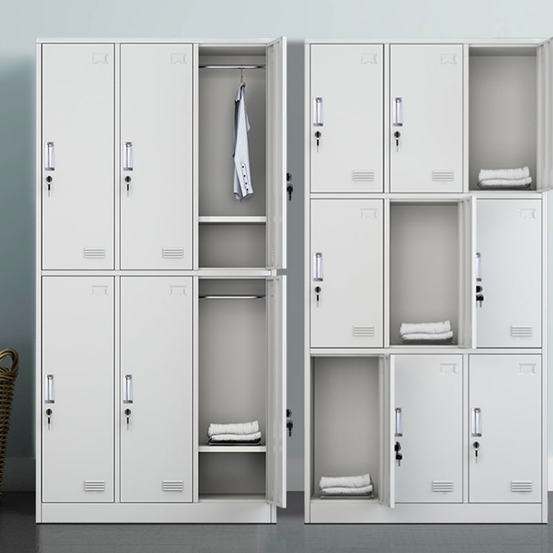 Grey Steel Wardrobe Armoire Contemporary Hinged Wardrobe Cabinet