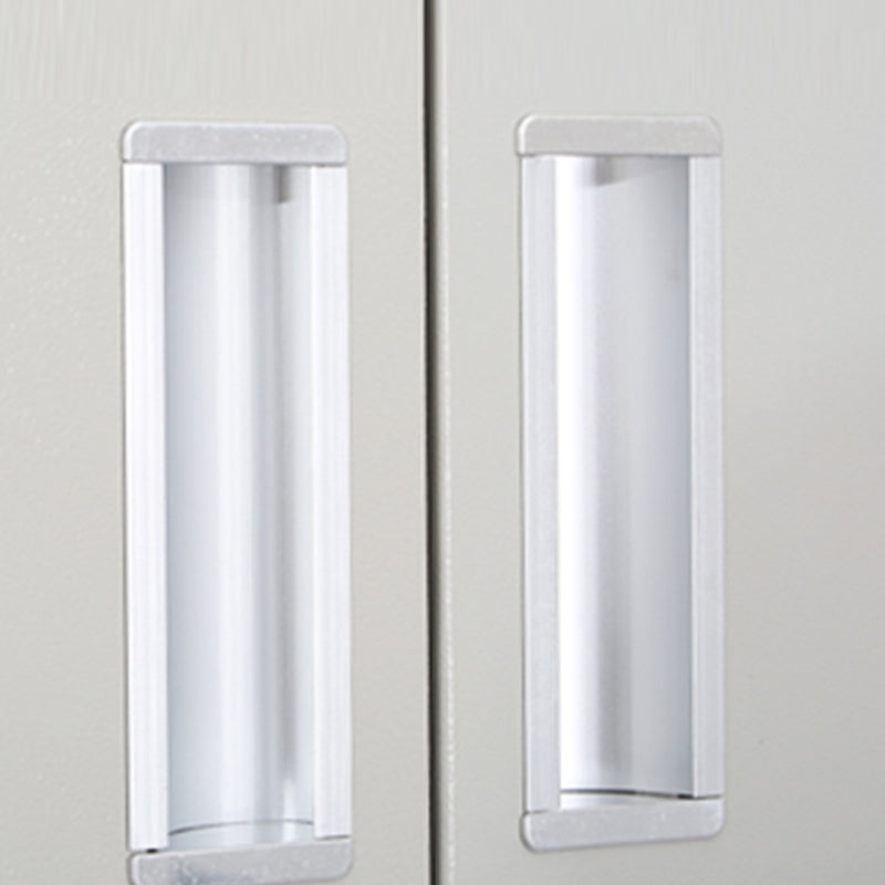 Grey Steel Wardrobe Armoire Contemporary Hinged Wardrobe Cabinet