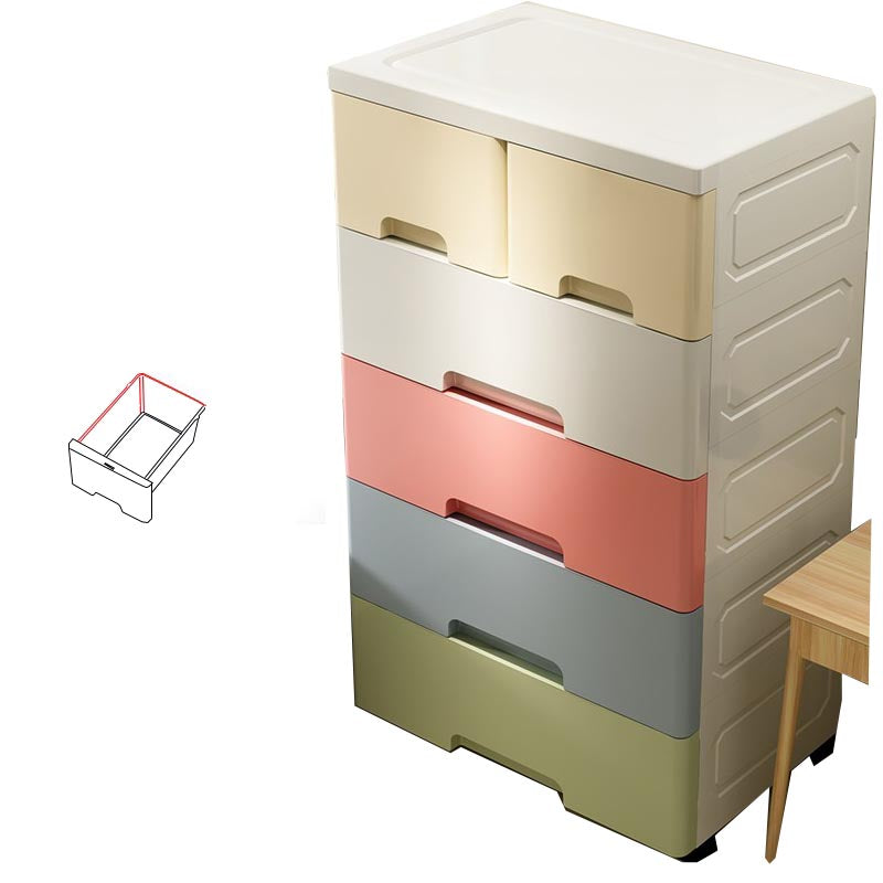 Contemporary 6-drawer Storage Cabinet Plastic Wardrobe Armoire