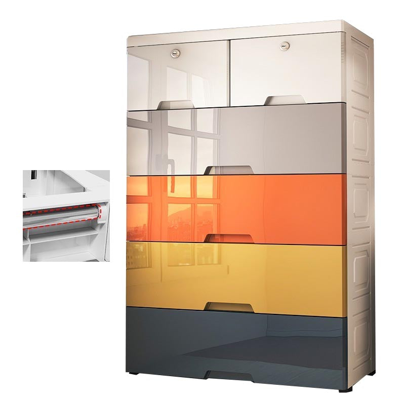 Contemporary 6-drawer Storage Cabinet Plastic Wardrobe Armoire