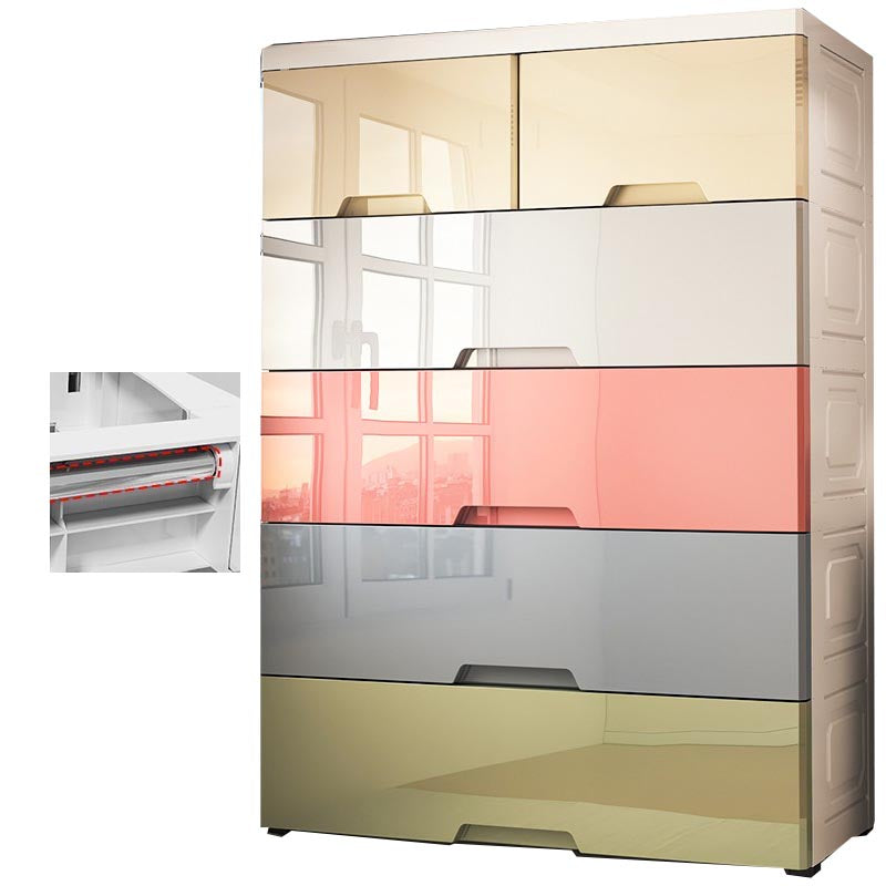 Contemporary 6-drawer Storage Cabinet Plastic Wardrobe Armoire