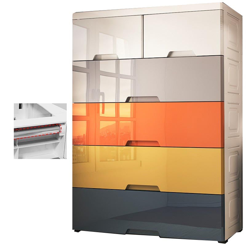 Contemporary 6-drawer Storage Cabinet Plastic Wardrobe Armoire