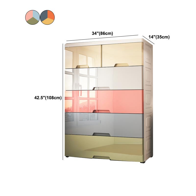 Contemporary 6-drawer Storage Cabinet Plastic Wardrobe Armoire