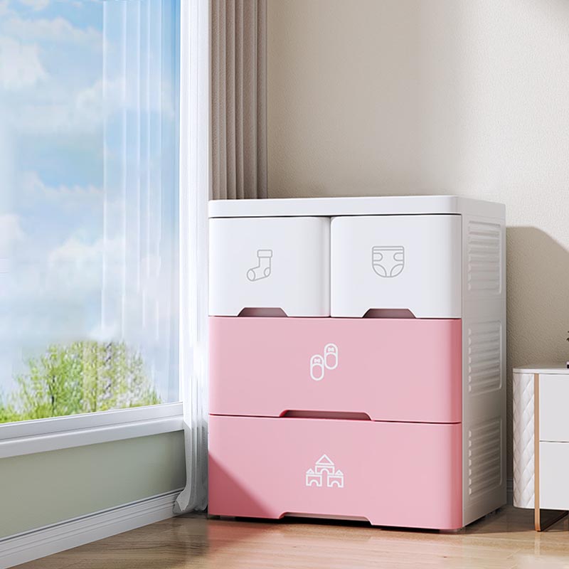 Plastic Storage Cabinet with Drawer Modern Wardrobe Armoire for Bedroom