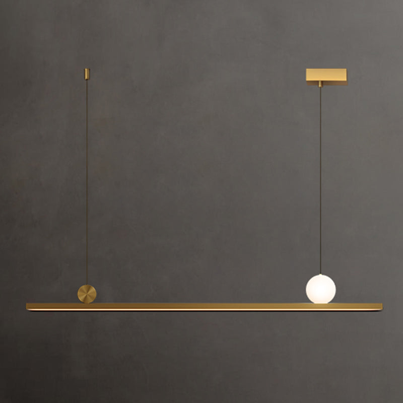 Modern 2-Light Kitchen Pendant Lights Linear Metal Island Light Fixtures