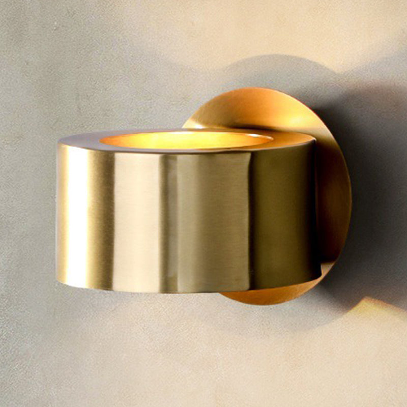 Gold Cylinder Sconce Light Fixtures Modern Style Metal 5 Lights Wall Mount Lamp