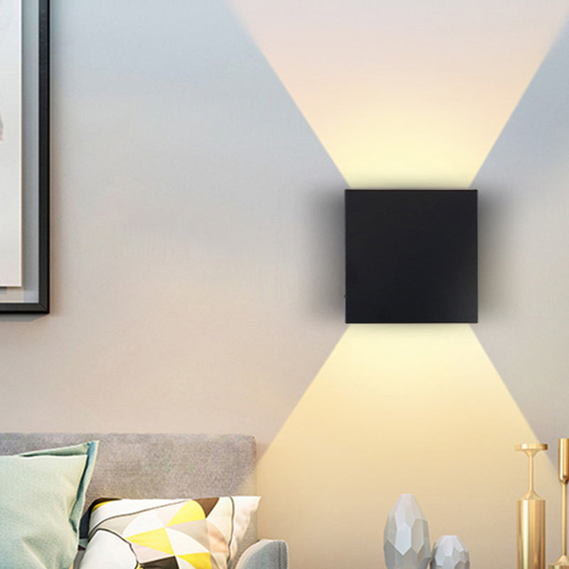 Square Shade 2 Lights Metal Wall Lighting Modern Style Wall Light Fixtures