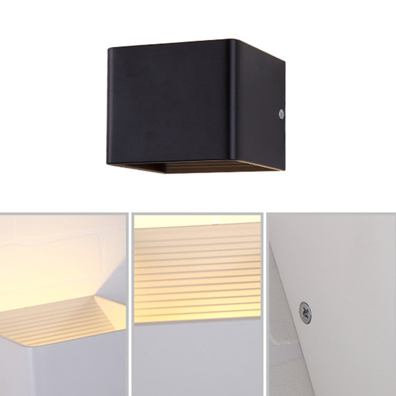Square Shade 2 Lights Metal Wall Lighting Modern Style Wall Light Fixtures