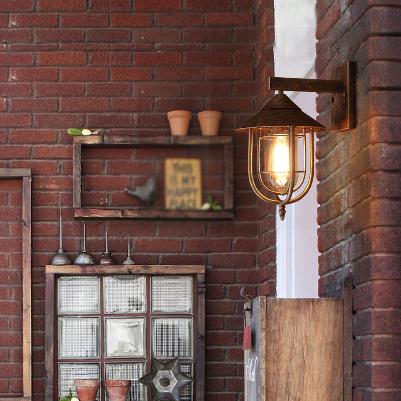 Metal Tapered Wall Sconce Lights Industrial Style 1 Light Wall Mounted Lamps