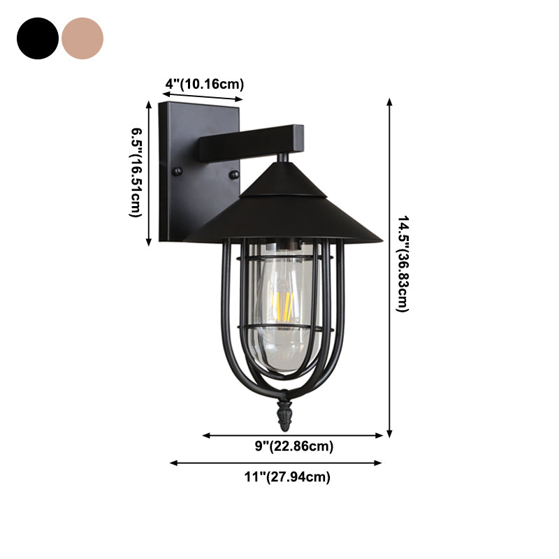 Metal Tapered Wall Sconce Lights Industrial Style 1 Light Wall Mounted Lamps