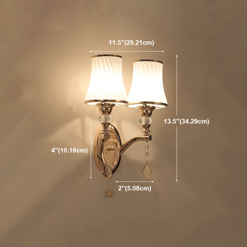 Geometric Shade Multi Lights Glass Wall Lighting Modern Style Wall Mounted Lighting in Gold