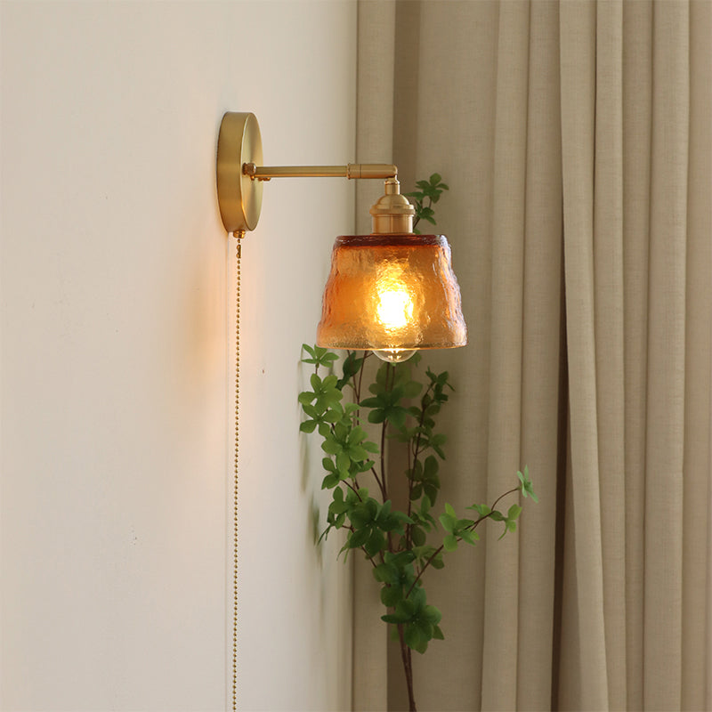 Glass Cylinder Wall Sconce Lights Industrial Style 1 Light Wall Mounted Lamps