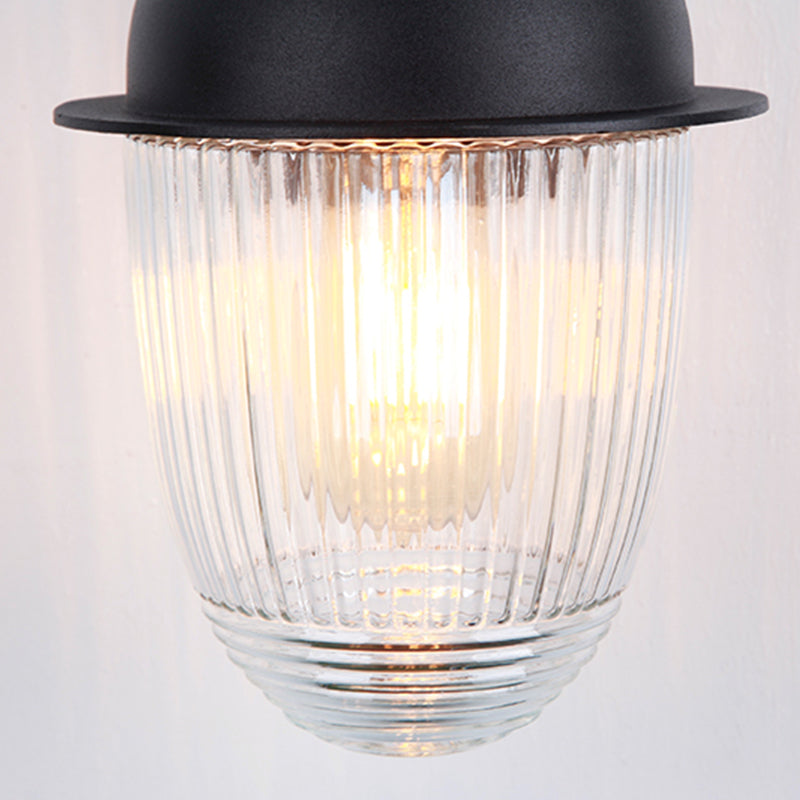 1 Light Geometric Wall Mounted Light Fixture Industrial Style Metal Wall Sconce Lights in Black