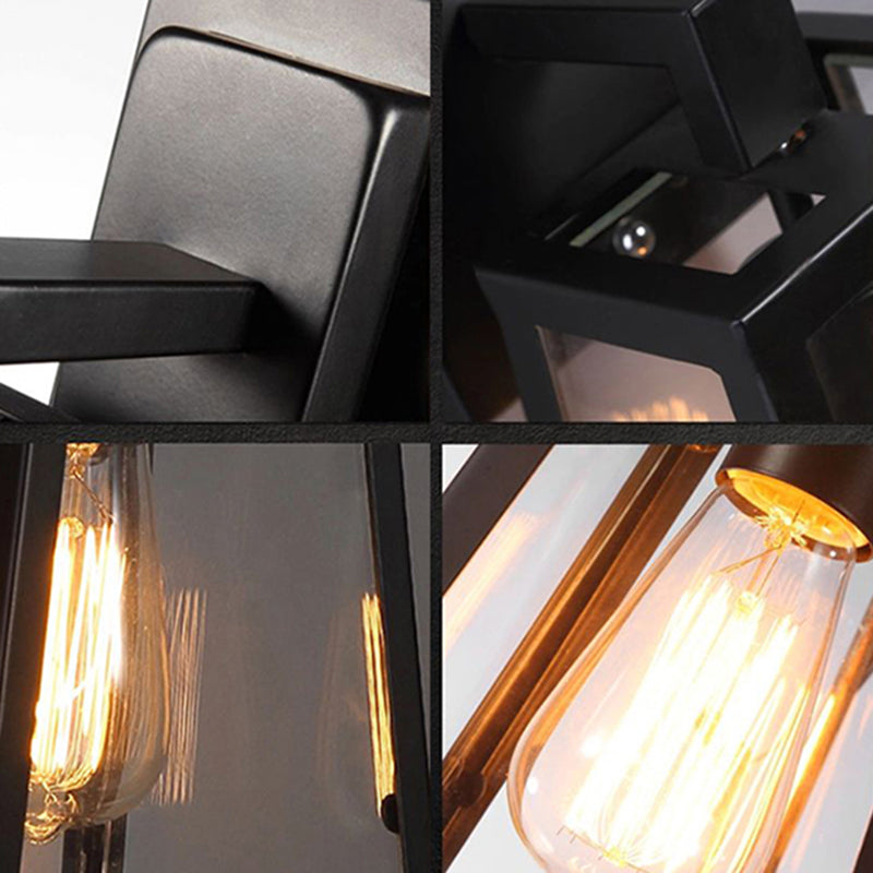 1 Light Geometric Wall Mounted Light Fixture Industrial Glass Wall Lighting Ideas Lights in Black