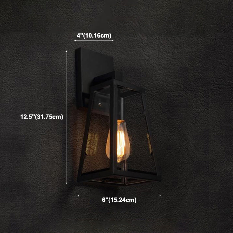 1 Light Geometric Wall Mounted Light Fixture Industrial Glass Wall Lighting Ideas Lights in Black