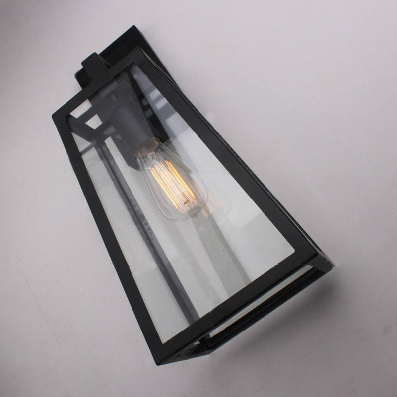 1 Light Geometric Wall Mounted Light Fixture Industrial Glass Wall Lighting Ideas Lights in Black