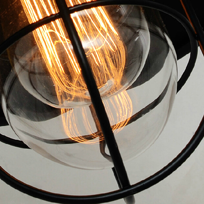 1 Light Flared Wall Mounted Light Fixture Industrial Style Metal Wall Sconce Lights in Black