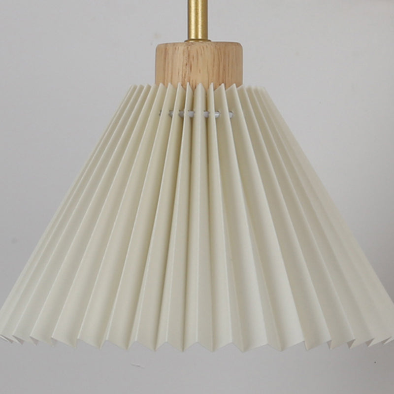 1 Light Flared Wall Mounted Light Fixture Modern Style Wood Wall Sconce Lights in White