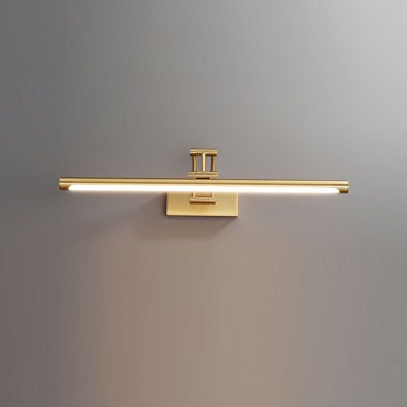 Modern Style Brass Extendable Vanity Light Straight LED Mirror Light in Gold for Bathroom
