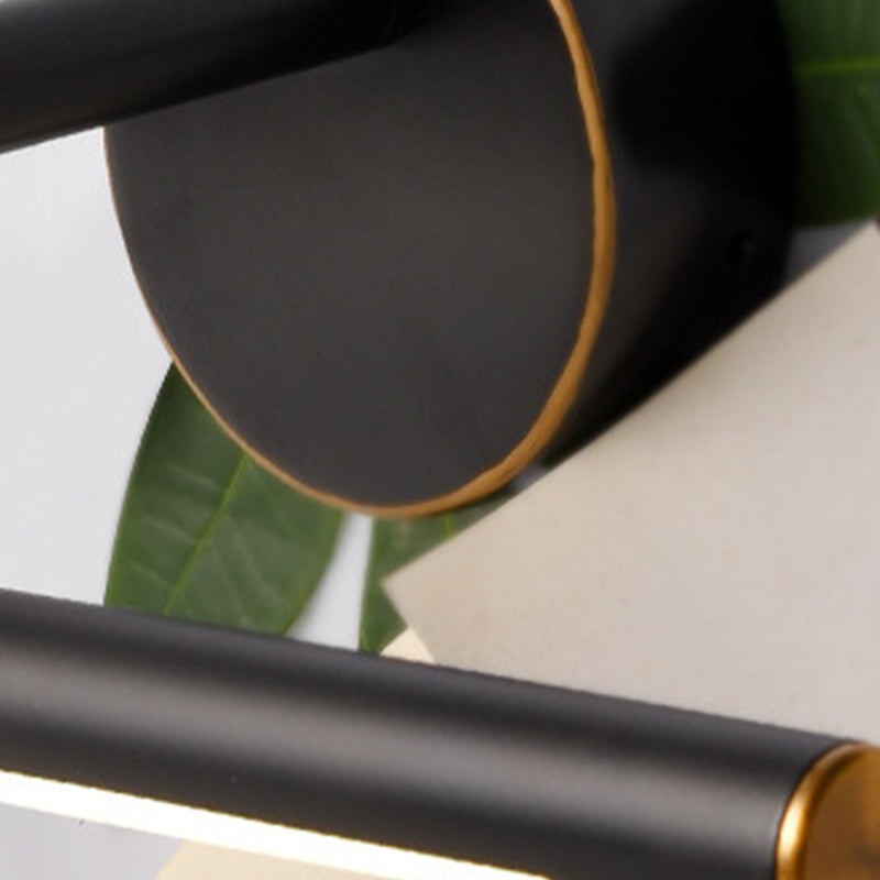 Modern Metal Adjustable Vanity Light Black Strip LED Mirror Light for Bathroom