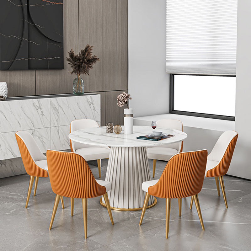 Glam Sintered Stone Dining Set Round 1/2/5/7 Pieces Dining Set