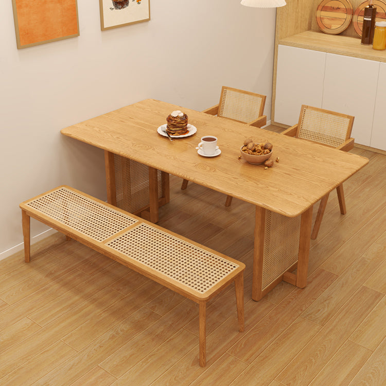 Modern Dining Set 1/2/4/5 Pcs Solid Wood Dining Table and Armless Chairs