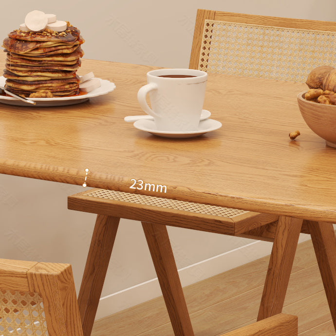 Modern Dining Set 1/2/4/5 Pcs Solid Wood Dining Table and Armless Chairs