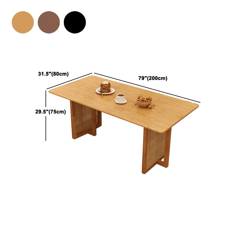 Modern Dining Set 1/2/4/5 Pcs Solid Wood Dining Table and Armless Chairs