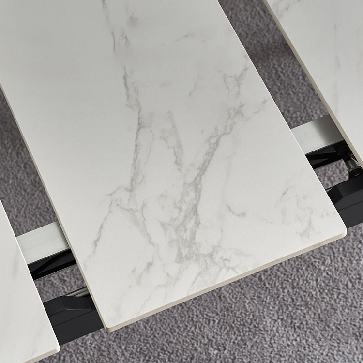 Modern Stone and Steel Dinette Set 1/4/5/7 Pieces Indoor Dining Table Set