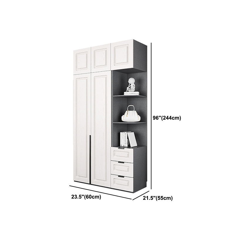Modern Style Wooden Wardrobe Soft Close Door Wardrobe Closet with Drawer