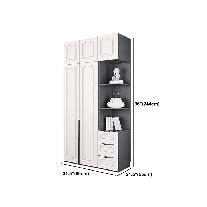 Modern Style Wooden Wardrobe Soft Close Door Wardrobe Closet with Drawer