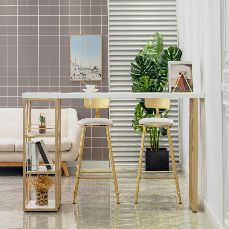 Glam1/2/3 Pieces Bar Table Set Rectangle Counter Table with High Stools for Home