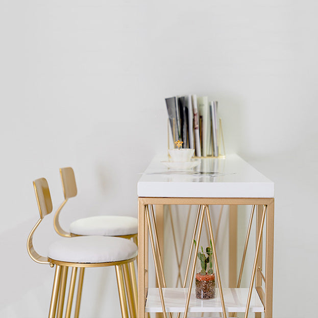 Glam1/2/3 Pieces Bar Table Set Rectangle Counter Table with High Stools for Home