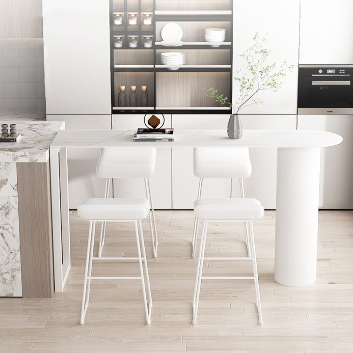 Modern Style 1/2/3/5 Pieces Sintered Stone Pub Table Set Fixed Table Counter Table