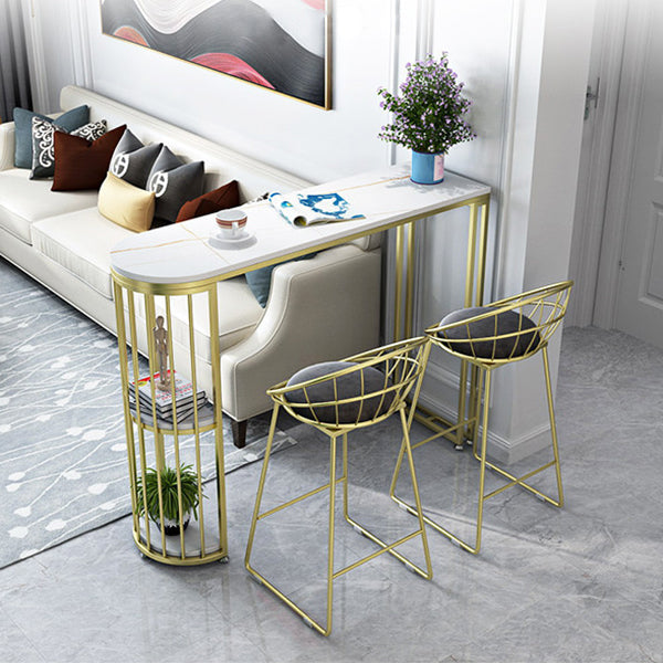 Glam Style 1/2/3 Pieces Sintered Stone Bar Table Set Fixed Table Counter Set for Home Use