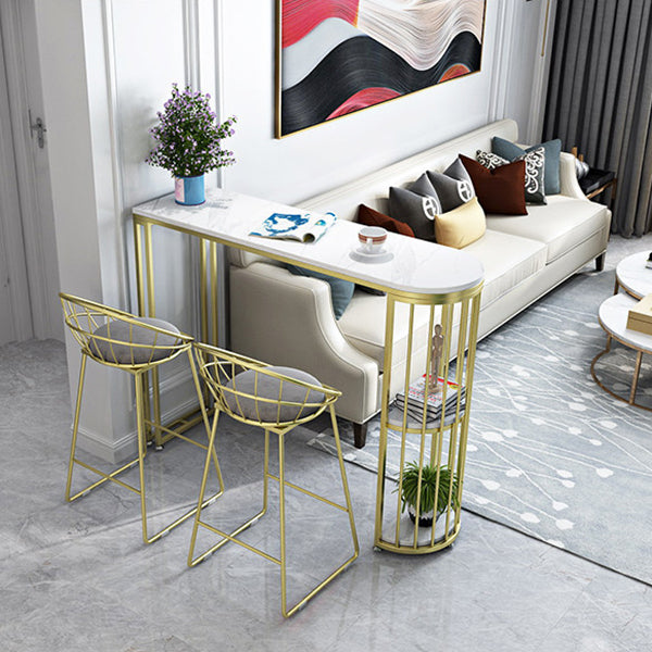 Glam Style 1/2/3 Pieces Sintered Stone Bar Table Set Fixed Table Counter Set for Home Use