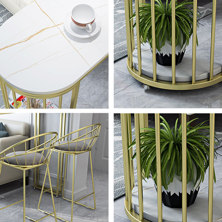 Glam Style 1/2/3 Pieces Sintered Stone Bar Table Set Fixed Table Counter Set for Home Use