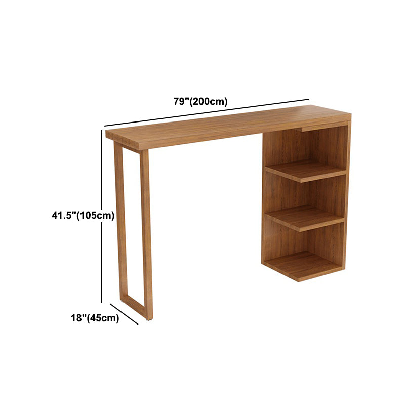 Industrial 1/2/3 Pieces Solid Wood Bar Table Set Fixed Counter Set for Home Use