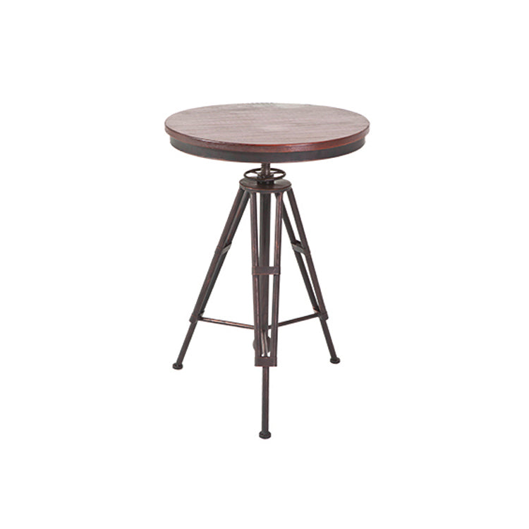 Industrial 1/2/3 Pieces Solid Wood Bar Table Set Adjustable Counter Set for Home Use