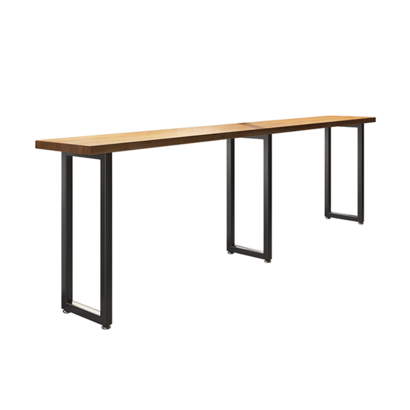 Industrial Bar Table Set 1/7 Pieces Rectangle Pine Wood Counter Table with High Stools